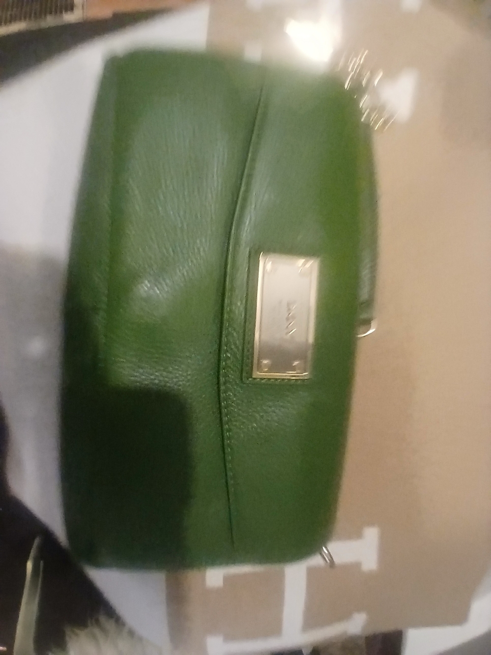 DKNY Green Leather Crossbody Bag - Women's Stylish Everyday Purse